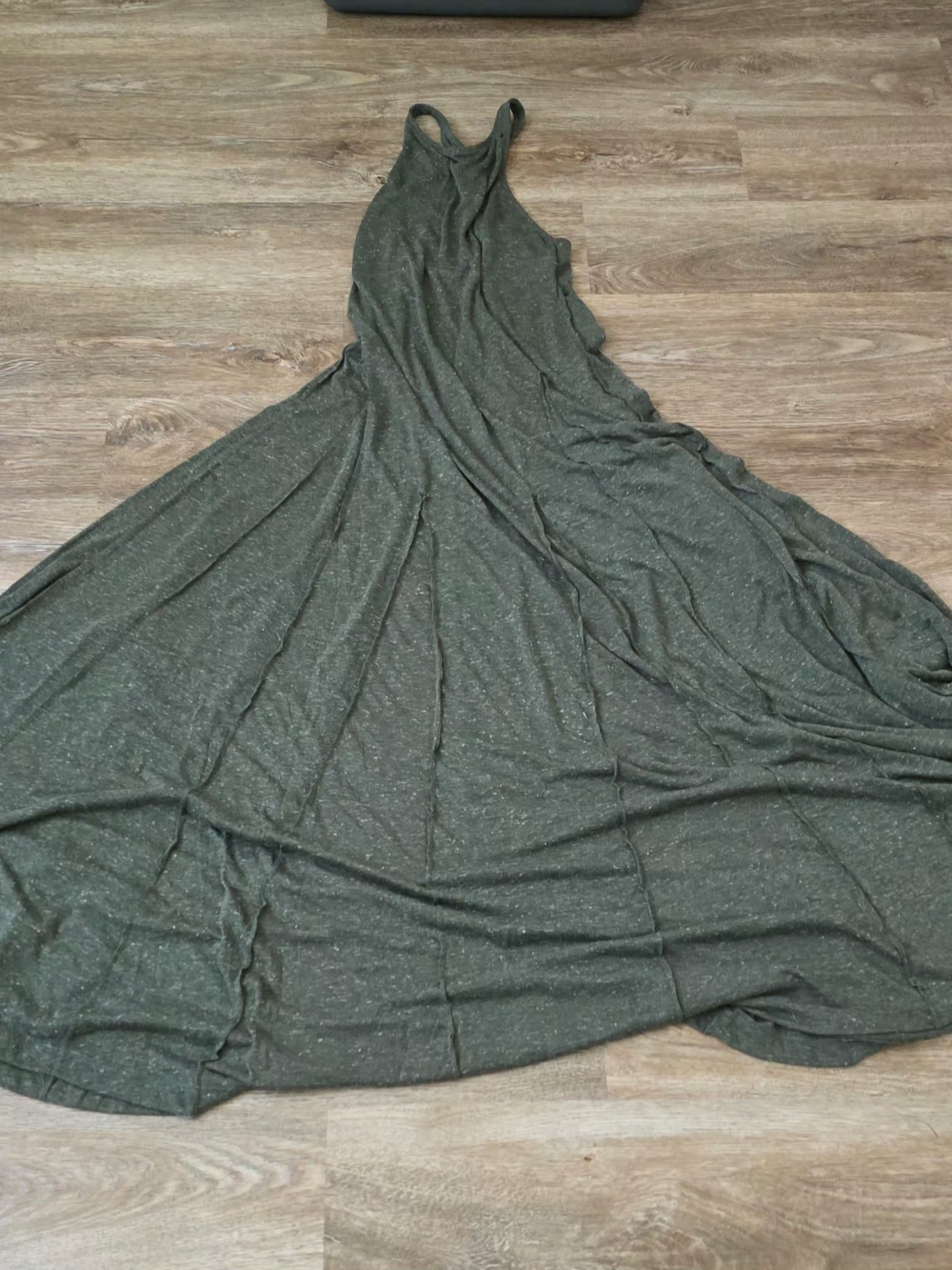 Free People Beach Flowy Olive Green Racerback Maxi Dress